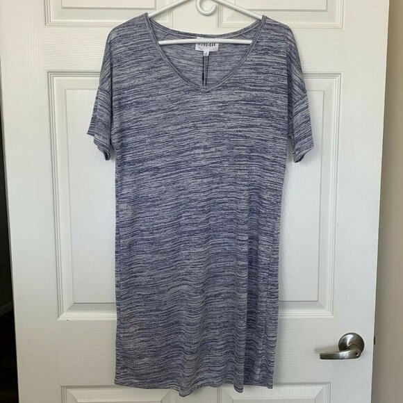 Olive + Oak Women's Large Dolman Tunic Bonee Dress Sheer Marled Blue New - Picture 1 of 6